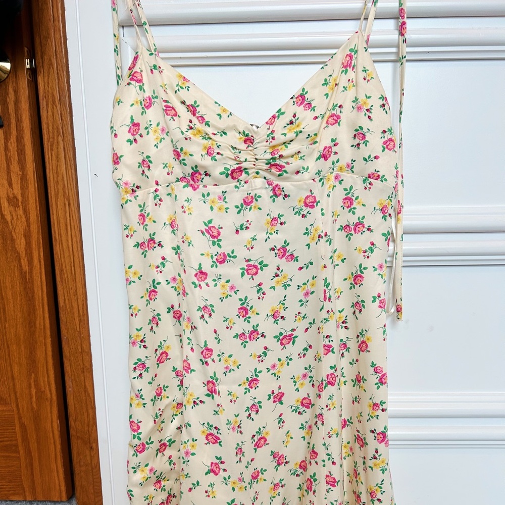 Zara Satin Floral Mini Dress!